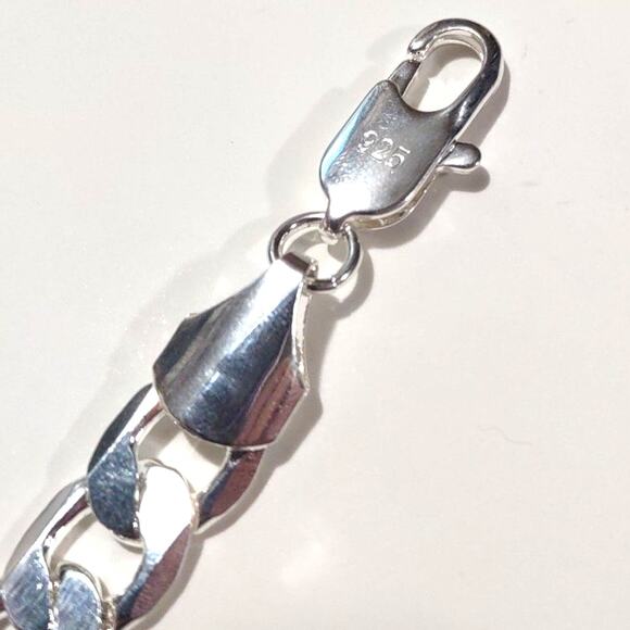 925 Silver Plated Bracelet Sterling Figaro Chain Birthday Valentine's Gift NEW